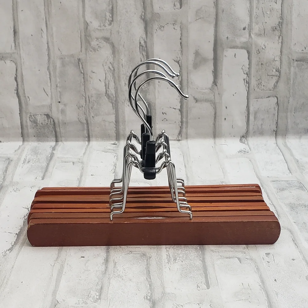 Wooden Non Slip Wood Pant/Skirt Hangers, 4Pk